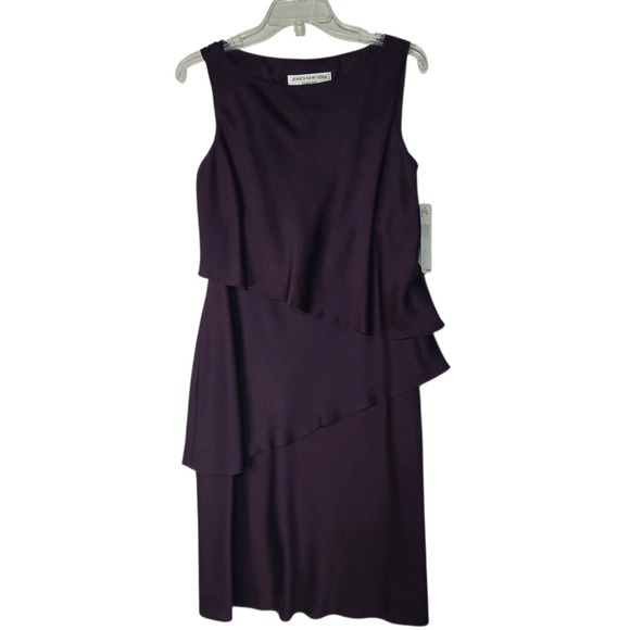 Jones New York Dress Sleeveless Tiered‎ Cocktail Party Wine Size 8 - Picture 1 of 6